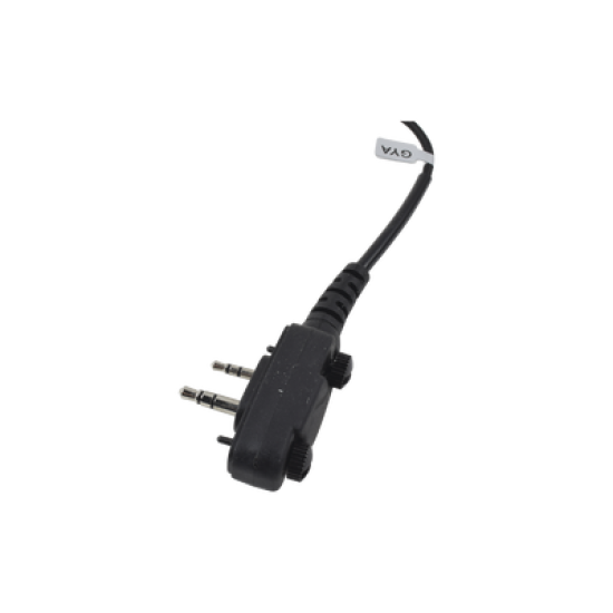 Micrófono de solapa con gancho suave para la oreja y fibra trenzada para puerto de accesorios Icom de 2 pines con tornillos