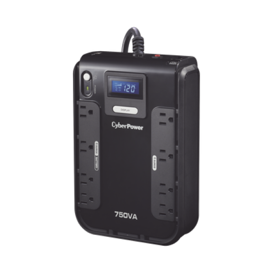 UPS de 750 VA/420 W, Topología Standby, Entrada 120 Vca NEMA 5-15P, Tipo Gabinete Compacto, Con 8 Tomas NEMA 5-15R