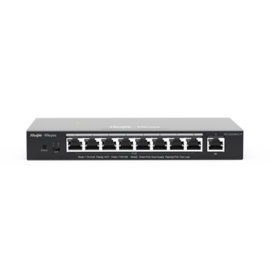 Switch Administrable 8 Puertos PoE+ 802.3af/at Gigabit, gestión gratuita desde la nube, 120w