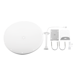 Antena Direccional con Frecuencia Extendida / 4.8 - 6.5 GHz / 28 dBi /  Jumper incluido con conector  SMA-Macho Inverso / Polaridad en 90º y 45º / Montaje incluido para torre o mástil  