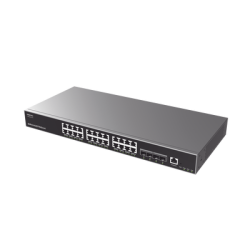 Switch Capa 3 Administrable / 24 puertos 10/100/1000 Mbps + 4 Puertos SFP+ de 10 Gigabits / Compatible con GWN Cloud.