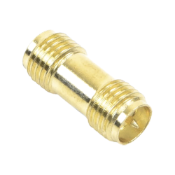 Adaptador Barril de SMA Hembra Inverso a SMA Hembra Inverso, Oro/ Oro/ Teflón,