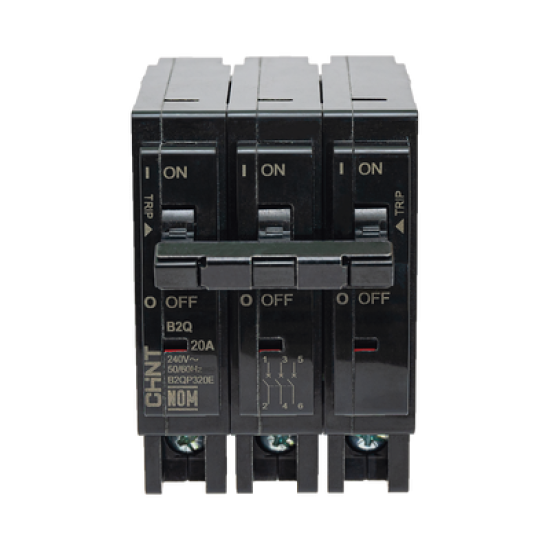 MCB - Interruptor Termomagnético Enchufable, Serie: B2Q, 3P, 40A, 240V  (SKU:1002299)
