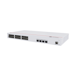 Switch de Acceso Gigabit Administrable PoE Capa 2 / 24 puertos 10/100/1000 Mbps (PoE) / 4 Puertos 10GE SFP+ Uplink / ERPS / IMGP Snooping / DHCP Snooping / PoE Perpetuo / 400W / Administración Nube Gratis
