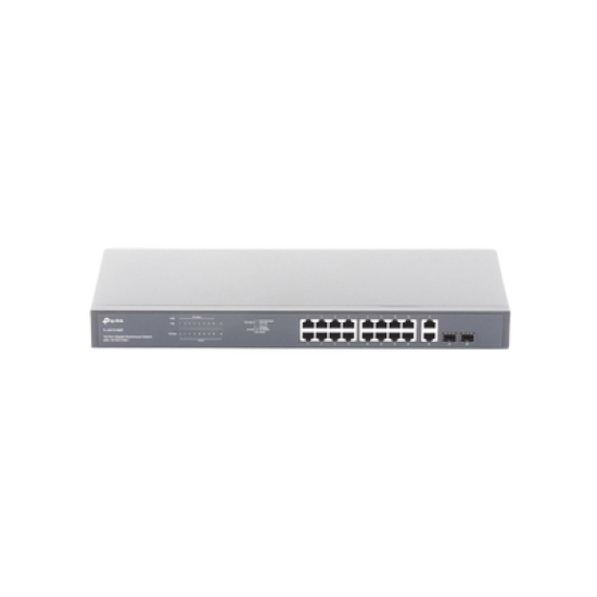 Switch no administrable de 16 puertos 10/100/1000Mbps y PoE af/at, 2 puertos SFP hasta 250W.