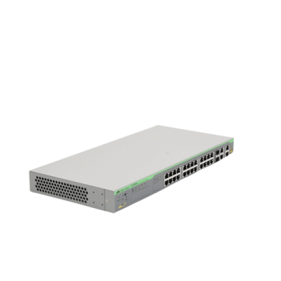 WebSmart Switch, 24 puertos PoE+ 10/100 Mbps + 2 puertos 10/100/1000 Mbps + 2 SFP Gigabit Combo, 193 W