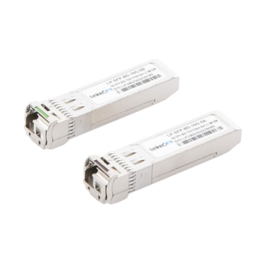 Transceptores Ópticos Bidireccionales SFP+ (Mini-Gbic) / Monomodo 1270 & 1330 nm / 10 Gbps / 10GBASE-BX / Conector LC/UPC Simplex / DDM / Hasta 5 km / 2 Piezas 