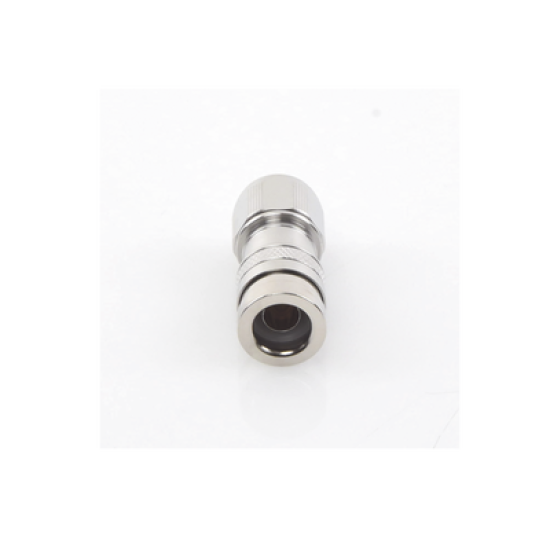 Conector N Macho de Compresion, en linea para LMR-400, CNT-400, RG-8/U, RF-400, Plata/Oro/Teflón.