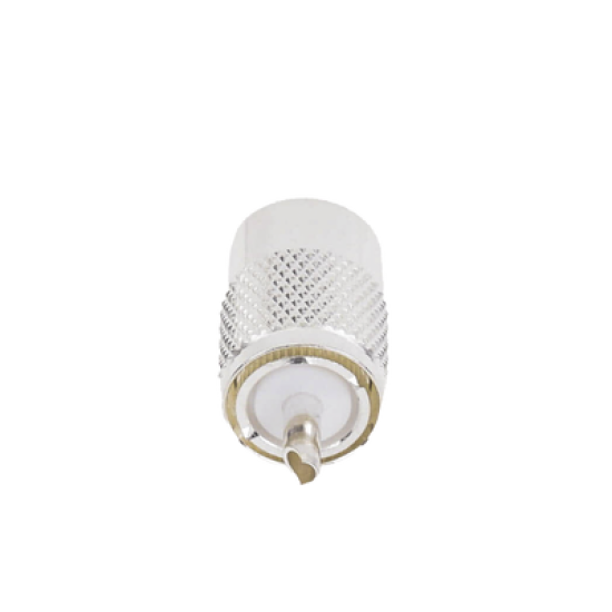 Conector UHF Macho (PL-259) para Cables RG-8/U, RG-8U-SYS, 8237, 8267, 8268, 9913, CTN-400, 7810, 8214, 7810A, RFLASH-1113, LMR-400, Plata )/ Plata/ Teflón.