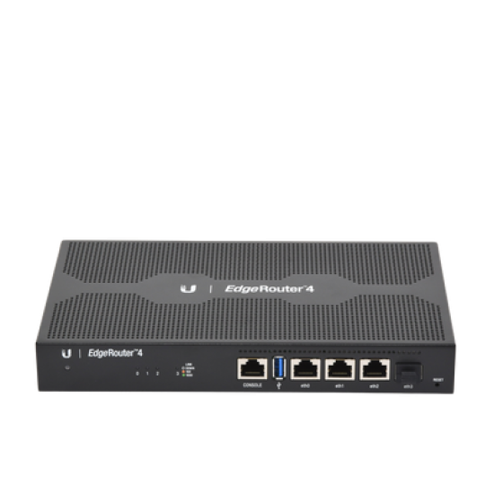 EdgeRouter 4, con 3 puertos 10/100/1000 Mbps + 1 puerto SFP, con funciones avanzadas de ruteo