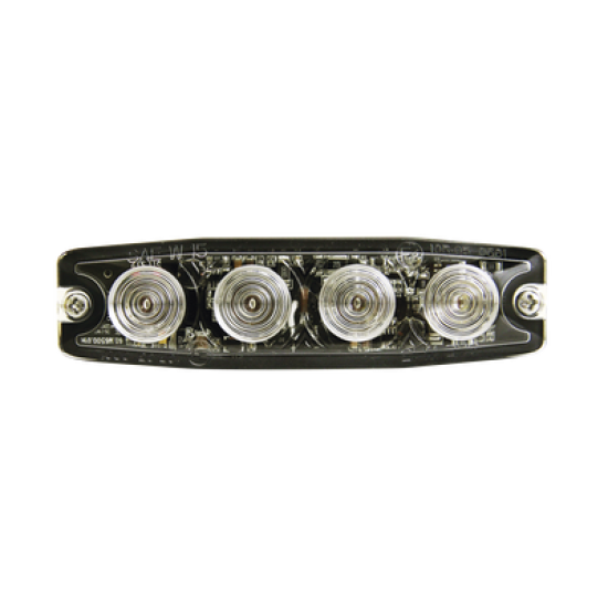 Luz Auxiliar de 4 LED, ámbar, SAE Clase I, Lente transparente