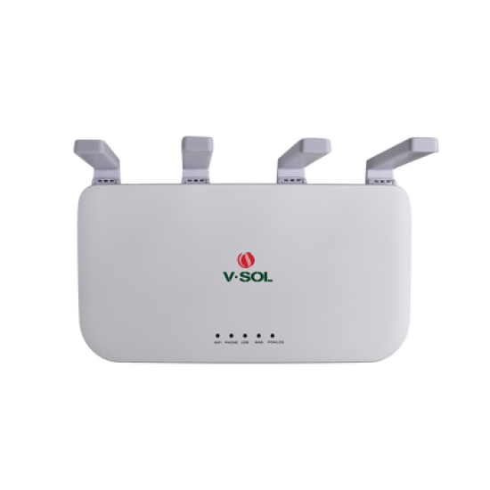 ONU DualMode EPON/GPON / Wi-Fi 6 / 1 Puerto FXS / 4 Puertos Gigabit / 1 Puerto USB / 1 Puerto SC/UPC