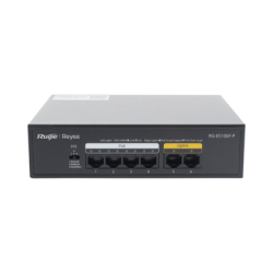 Switch de 6 Puertos 10/100 Mbps, PoE+ hasta 54 Watts, No Administrable
