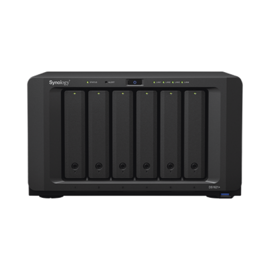 Servidor NAS de 6 Bahías (Expandible a 16 Bahías) / Hasta 288 TB / 4 GB RAM / Servicio Nube Gratis (P2P) / Administración Remota y Respaldo Programado