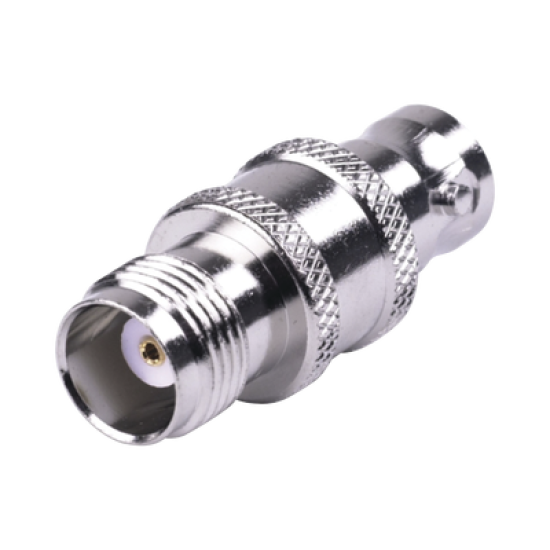 Adaptador en Línea de Conector TNC Hembra a BNC Hembra, Níquel/ Oro/ Teflón.