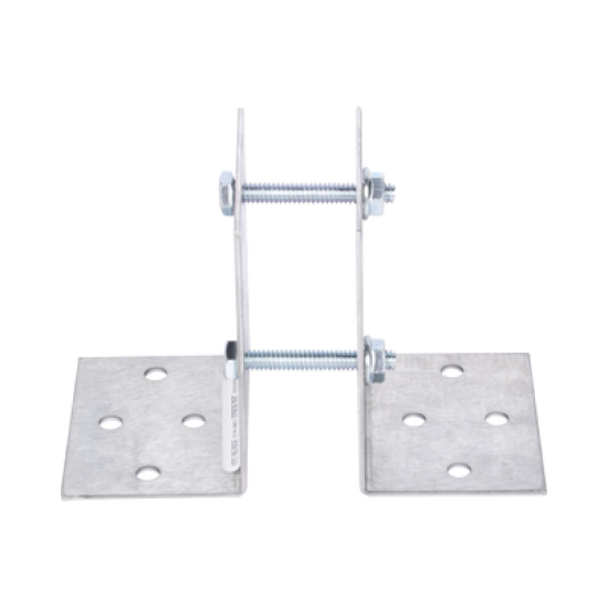 Base Multiposición para postes de paso o esquina en cercos electricos 100% Acero galvanizado.