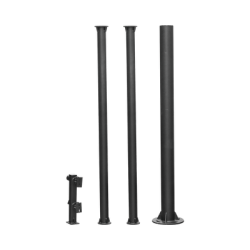 Poste Seccionado de 6 Metros / Tubos Mas Gruesos / Especializado para la Instalación de Videovigilancia / Incluye Base de Cimentación y Brazo para Cámara PTZ / Color Negro