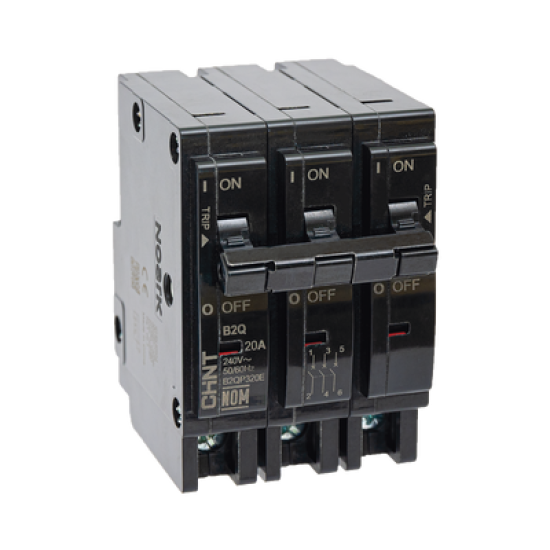 MCB - Interruptor Termomagnético Enchufable, Serie: B2Q, 3P, 40A, 240V  (SKU:1002299)