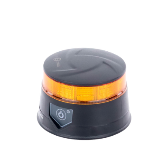 Baliza LED Recargable, Compacta y Discreta, Color Ámbar, Con Montaje Magnético y de Succión