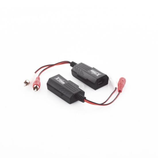 Balun Extensor de audio analogo estereo RCA a RJ45  / Distancia 800 mts/  Cable CAT5-6 / Conector 100% COBRE / protección TVS, Calidad PREMIUM