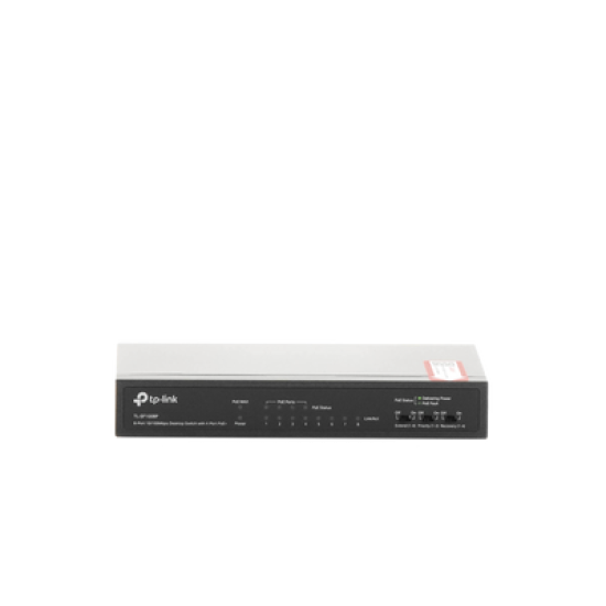 Switch PoE+ No Administrable / De Escritorio 8 puertos 10/100 Mbps / 4 puertos PoE af/at Inteligente / Presupuesto 66 W / Hasta 250 metros