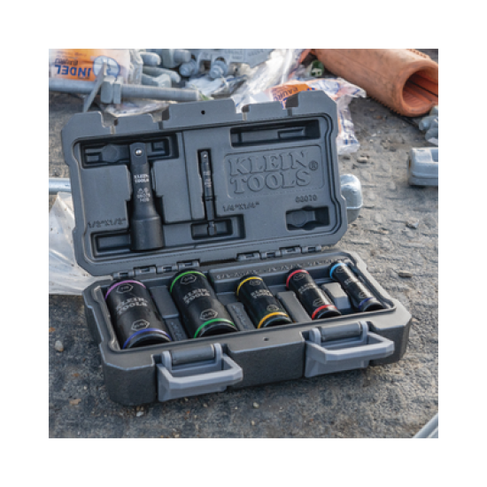 Juego de Dados de Impacto de 7 piezas, Medidas: 3/8 x 7/16'', 1/2 x 9/16'', 5/8 x 11/16'', 3/4 x 13/16'', y 7/8 x 15/16''