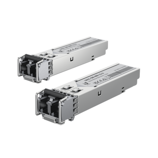 UFiber Módulo SFP, transceptor MiniGibic MultiModo 1.25 Gbps, distancia 550m, conectores LC, paquete de 2 piezas