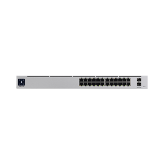 UniFi Switch USW-Pro-24-POE Gen2, con funciones capa 3, de 24 puertos PoE 802.3at/bt + 2 puertos 1/10G SFP+, 400W, pantalla informativa