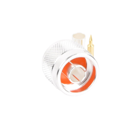 Conector N Macho de Anillo Plegable para Cable RG-58/U, Plata/ Oro/ Teflón.