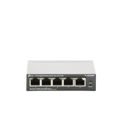 Switch Escritorio No Administrable de 5 puertos 10/100/1000 Mbps / Con 4 puertos PoE 802.3af/at de hasta 65 W / PoE Extendido hasta 250 metros