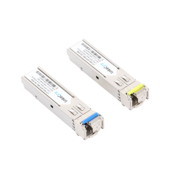 Transceptores Ópticos Industriales Bidireccionales SFP (Mini-Gbic) / Monomodo 1310 & 1550 nm / 1.25 Gbps / 1000BASE-BX / Conector LC/UPC Simplex / DDM / Hasta 20 km / 2 Piezas