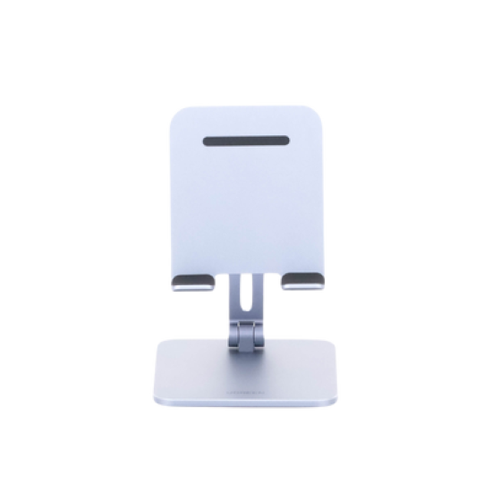 Soporte de Aluminio para IPad & Tablet | Plegable |Angulo Ajustable de 180° y 270° | Base Antideslizante | Protección  de Silicona | Amplia Compatibilidad con dispositivos de 7.9'' a 12.9'' | Aluminio Solido | Color Gris