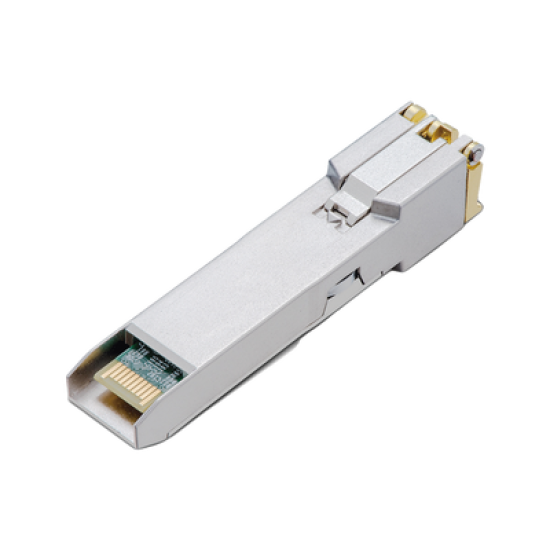 Transceptor mini-GBIC SFP+ RJ45 / Admite 10GBASE-T, 5GBASE-T, 2.5GBASE-T, 1000BASE-T y 100BASE-TX /  Distancia Hasta 30 metros / Conector RJ45 (10G)