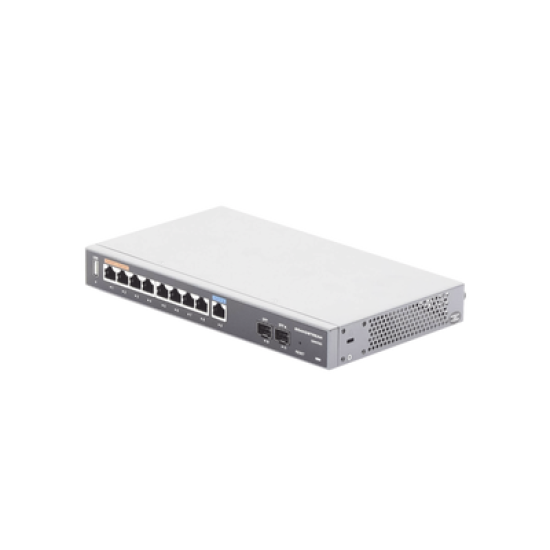 Router Gigabit VPN / Balanceador de cargas / 60,000 sesiones NAT /  9 puertos 10/100/1000 Mbps + 2 puertos SFP (WAN/LAN) / 1 puerto entrada PoE(af/at) / 2 puertos salida PoE (af/at) / Compatible con GWN Cloud.