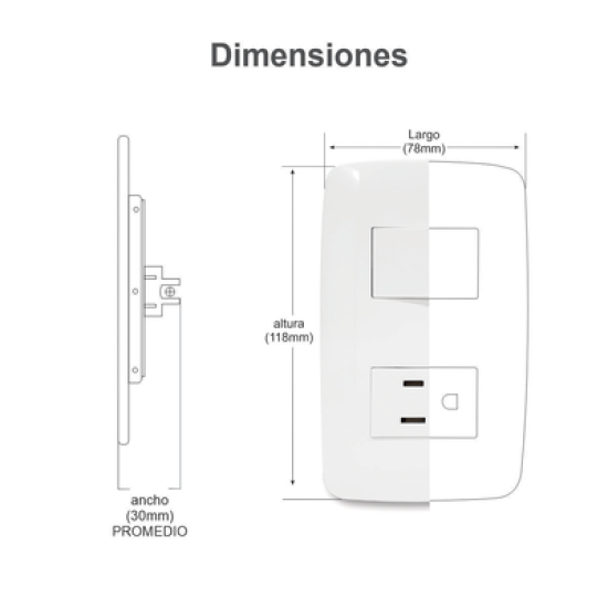 Dimmer Rotativo para Ventilador 300W 127 V 60 Hz.