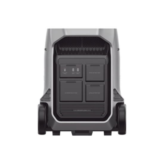 Estación de Energía Portátil DELTA PRO 4096Wh Litio LFP / 5 AC 4000W (8000W Pico) / 2 USB-C 100W / Capacidad para Aumentar Respaldo / Cargador de Coche 10A a 12.6V / Conectividad WiFi y Bluetooth (App) / Carga Solar 2600W Max. (2 Puer