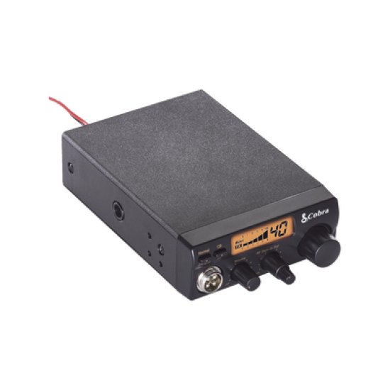 Radio móvil en banda CB de 40 canales en modulación AM con pantalla monocromática y función de PA 