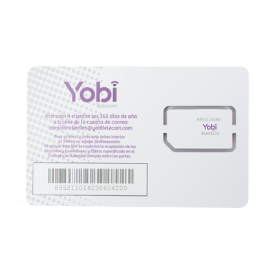 SIM SYSCOM 10GB mensual para dispositivos móviles 3G/4G (YOBI) 1 año de servicio (solo datos)