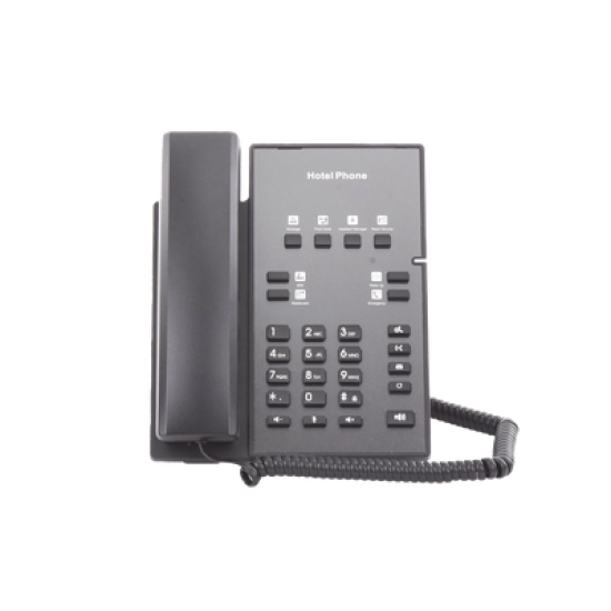 Teléfono IP para Hotelería, profesional con 8 teclas programables para servicio rápido, plantilla personalizable con PoE 