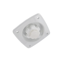 Regulador de presión de agua color blanco.