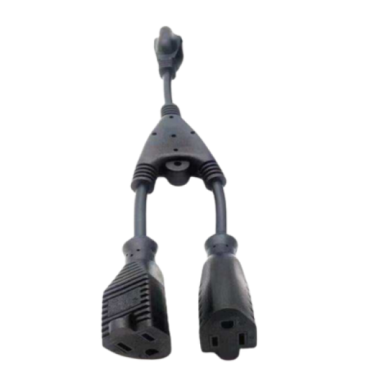 Cable con derivación Vca / 1 Entrada macho Vca / 2 salidas hembra Vca  