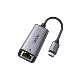 Adaptador de Red USB-C 3.1 (5 Gbps) a RJ45 | Thunderbolt 3 | Admite 10/100/1000 Mbps |  Chip Inteligente | Amplia Compatibilidad | Caja de Aluminio | Longitud del cable 10 cm.