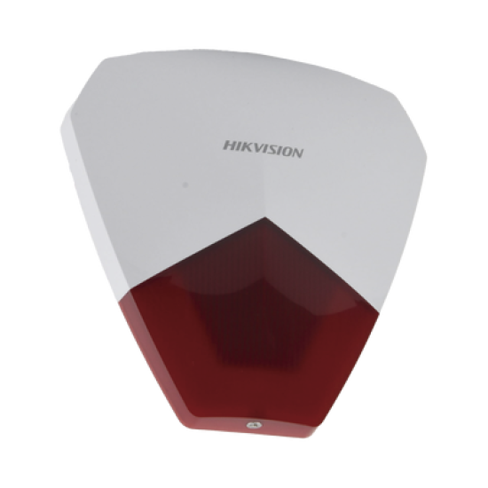 Sirena Estrobo Cableada Hikvision / Ideal para cualquier Panel de Alarma / Roja / 105 dB / Protección IP54
