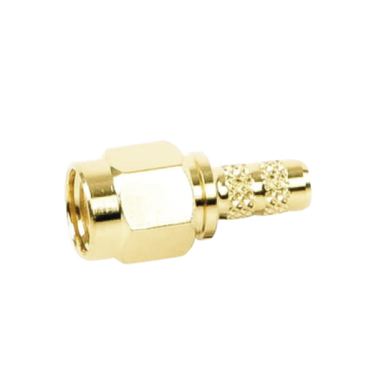 Conector SMA Macho de Anillo Plegable para Cable RG-58/U, Oro/Oro/Teflón.