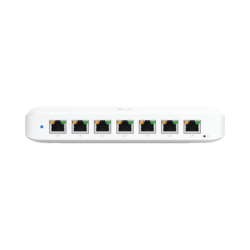 UniFi Switch Ultra 60W Administrable / 8 puertos GbE / (1) puerto POE++ IN opcional y (7) puertos POE+/ Wattaje depende de fuente o POE IN / Incluye fuente AC hasta 62W para POE
