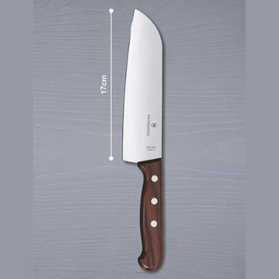 Cuchillo Santoku Wood de 17 cm, Filo con Corte Recto, Estilo Japonés