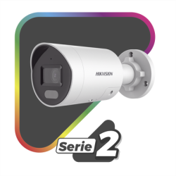 [Dual Light + ColorVu] Bala IP 8 Megapixel (4K) / Lente 2.8 mm / 40 mts IR + 40 mts Luz Blanca / Exterior IP67 / Luz Intermitente y Alerta de Audio / Micrófono Integrado / ACUSENSE (Filtro de Falsas Alarmas) / Metal / ACUSEARCH