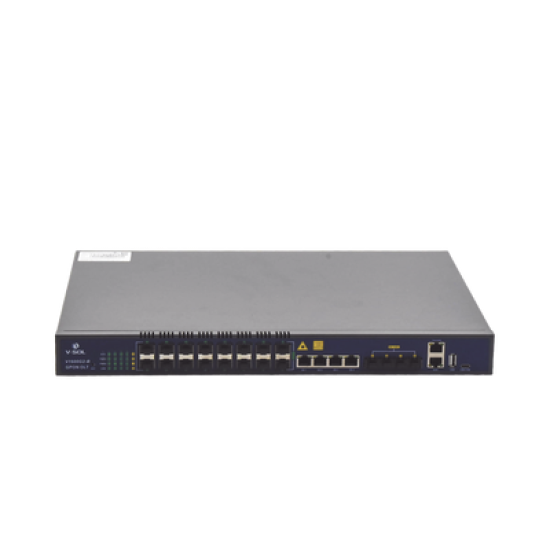 OLT de 16 puertos GPON con 8 puertos Uplink (4 puertos Gigabit Ethernet + 4 puertos SFP / puertos SFP+) hasta 2,048 ONUs