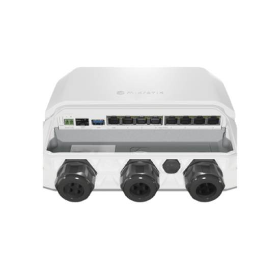 RB5009UPr+S+OUT 8 puertos PoE in/out, 1 SFP+, Solo RouterOS v7 para Exterior
