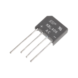 Puente Rectificador de Silicio, 4 Amp. 600 Volt, Fase Sencilla, Encapsulado KBL.